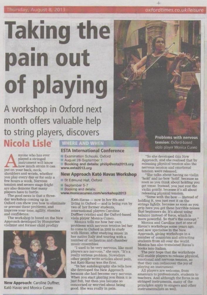 Oxford Times article on Havas New Approach workshop 2013