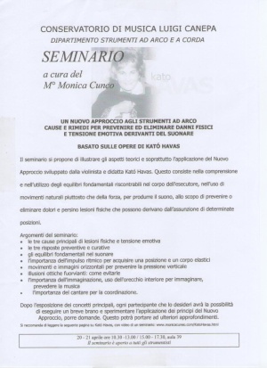 Volantino del seminario di Sassari